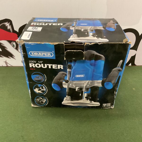Draper 230v 1/4 inch router in original packaging.