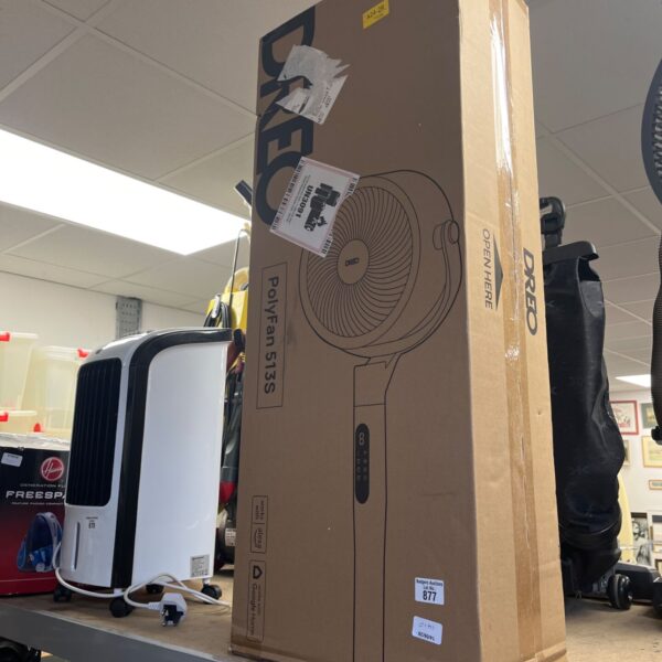 Dreo Polyfan 513S smart fan in original packaging.