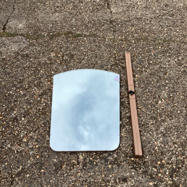 Vintage dressing table mirror with wooden stand for bedroom vanity.