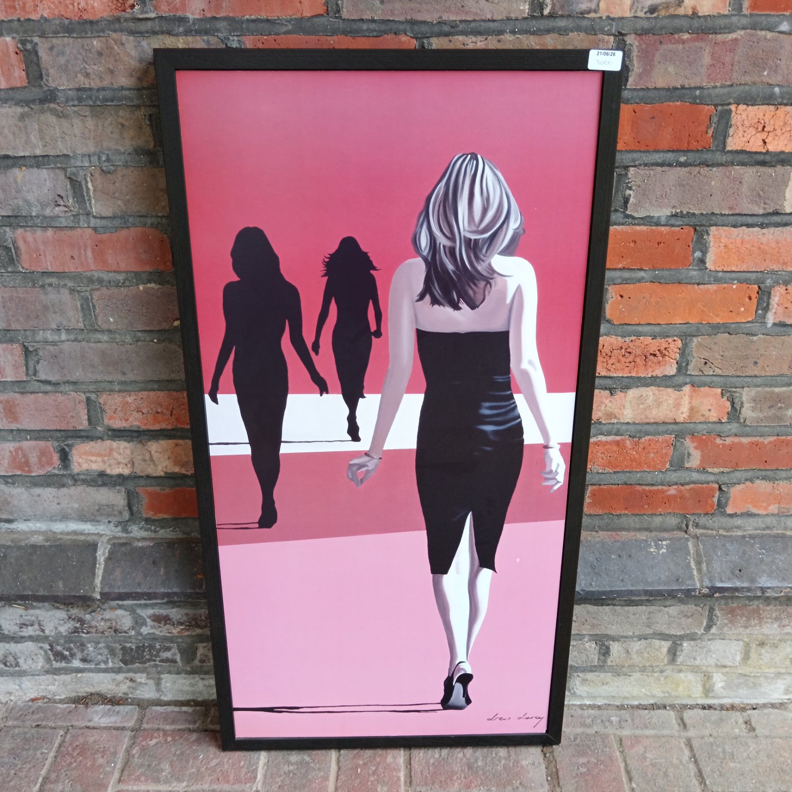 Contemporary Drew Darcy print of a walking figure.