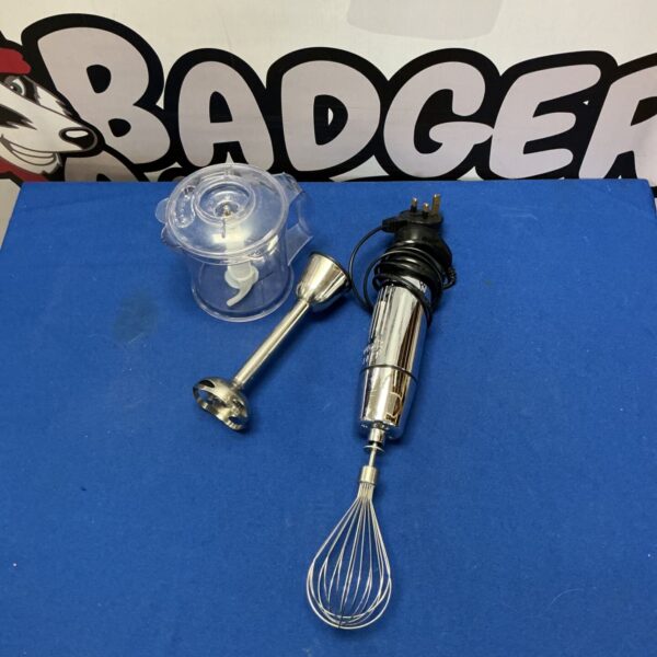 Vintage Dualit electric whisk with mini chopper attachment.