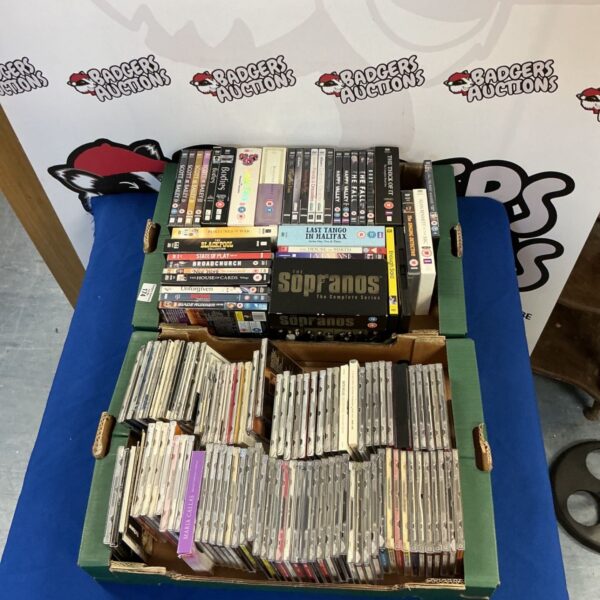 Collection of DVD and CD box sets including The Sopranos.