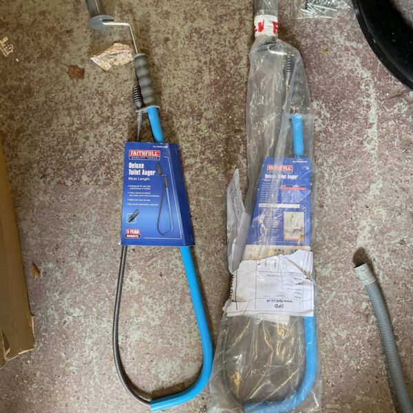Faithfull Deluxe Toilet Auger 90cm for clearing blocked drains.