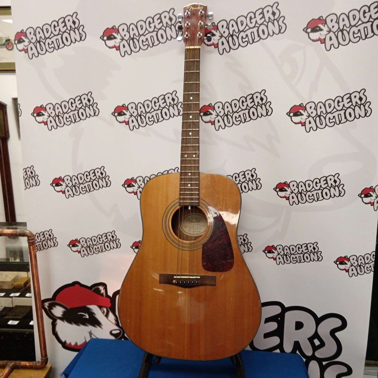 Vintage Fender CD-140S acoustic guitar with sunburst finish.