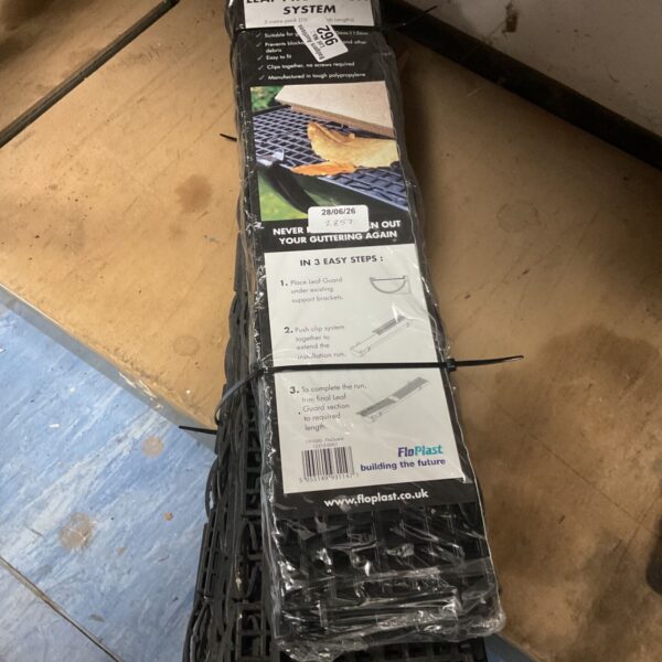 Sealed packs of FloPlast Flo Guard leaf protection system for gutters.