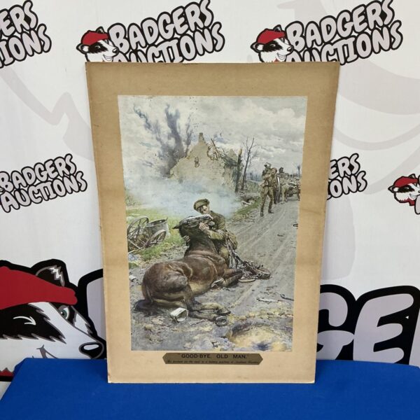 Vintage Fortunino Matania WW1 print depicting a touching farewell scene.