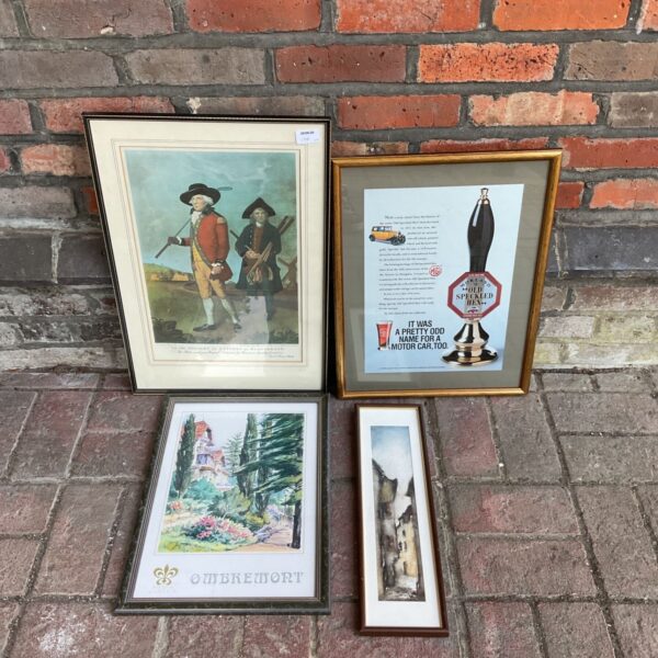 Vintage framed print of a gentleman in 18th-century attire.