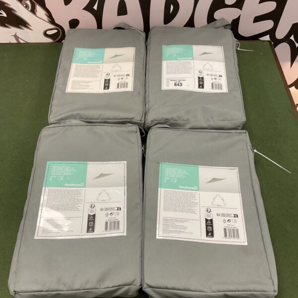 Lot of four GoodHome triangle sun shades for garden shading.