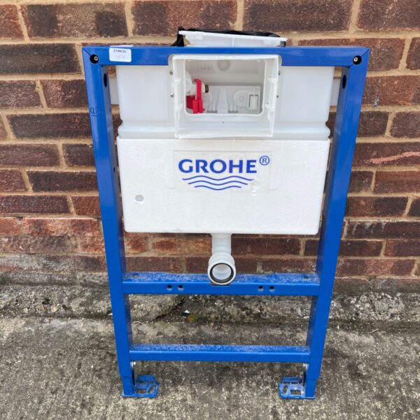 Grohe Rapid SL concealed cistern frame system for wall-hung toilets.