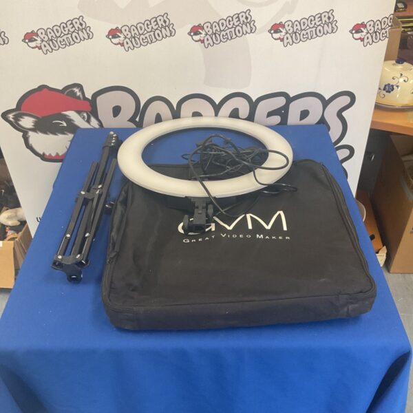 GVM ring light kit with stand and accessories.