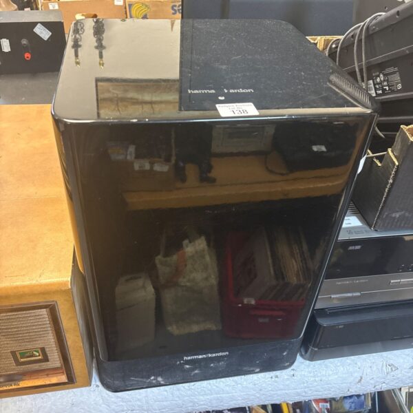 Harman Kardon SUB-TS7 active subwoofer, black cabinet, used condition.