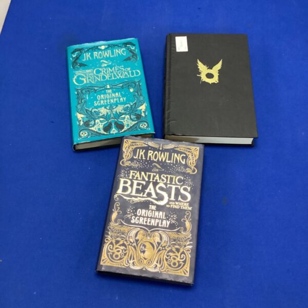 Lot of three Harry Potter books by J.K. Rowling.