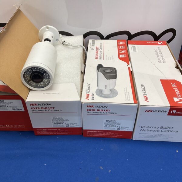 Hikvision Exir bullet network camera lot for security surveillance.