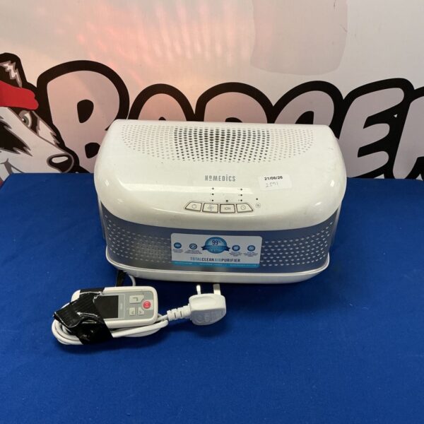 White Homedics air purifier for cleaner indoor air.