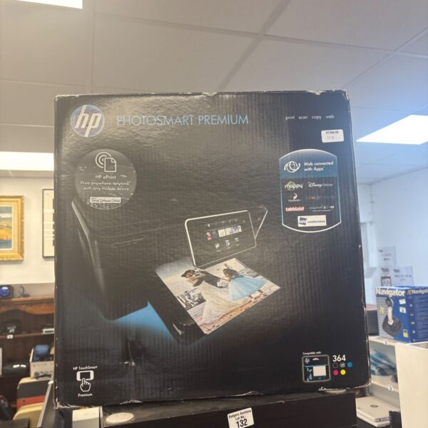 HP Photosmart Premium printer showing the control panel and touchscreen.