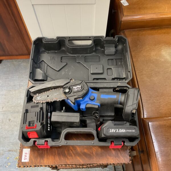 Dayplus cordless electric mini chainsaw - powers on
