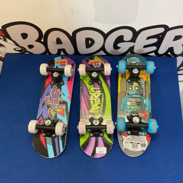 Three mini skateboards