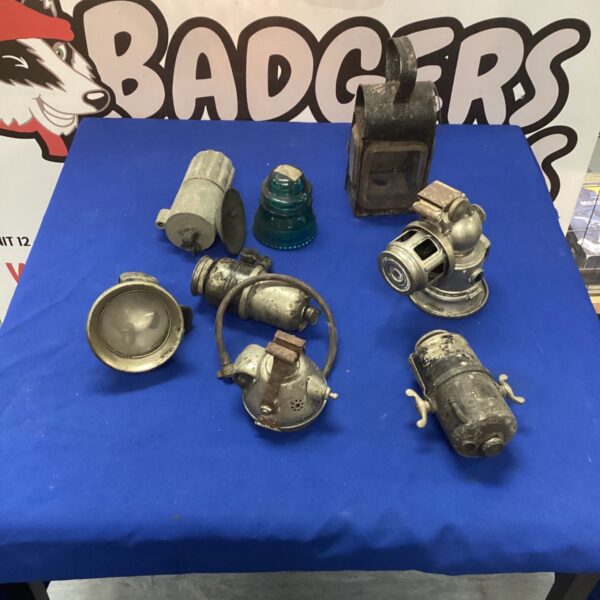 Box of Vintage Car acetalyn Lamps