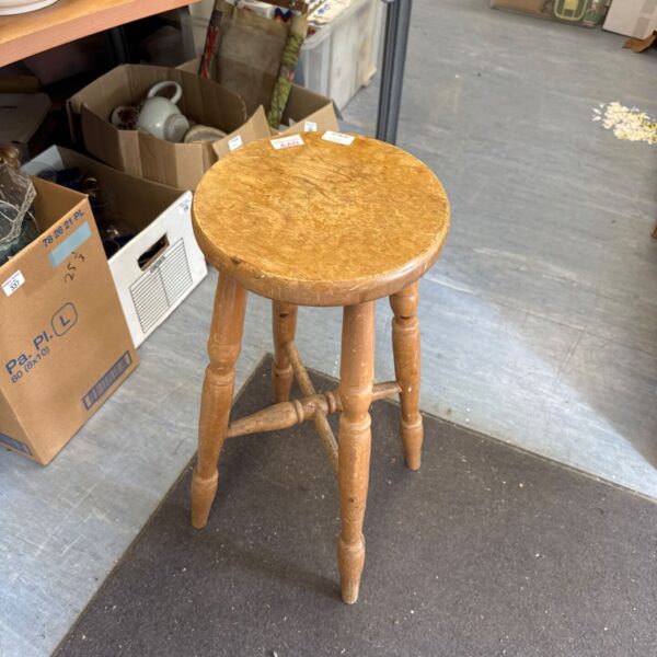 Vintage light oak stool