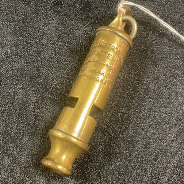 Antique Hudson & co Birmingham metropolitan policeman’s brass whistle serial no 12203
