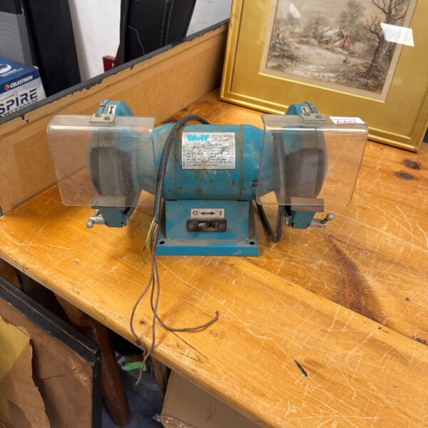 Vintage wolf bench grinder wheel - untested, needs plug fitting