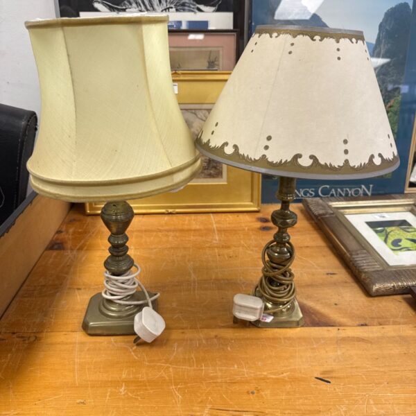 Two vintage brass table lamps - not matching pair