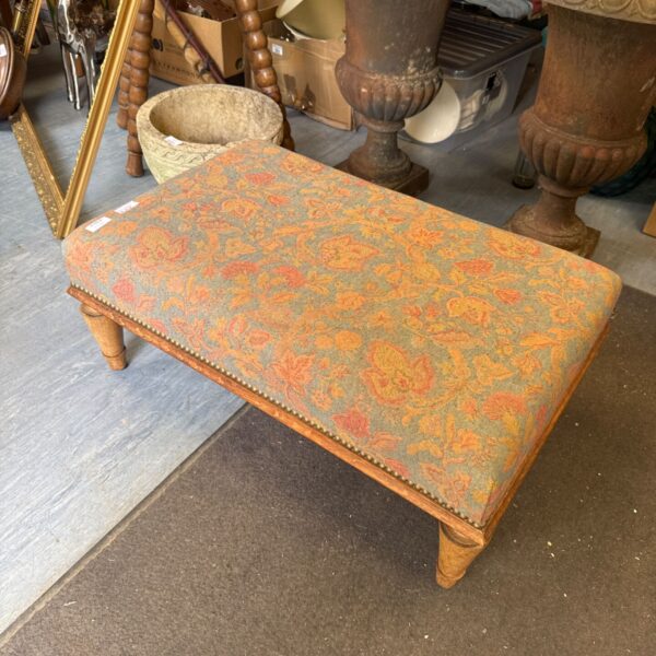 Floral pattern low level foot stool 29.5" length x 19" depth x 12" height approx