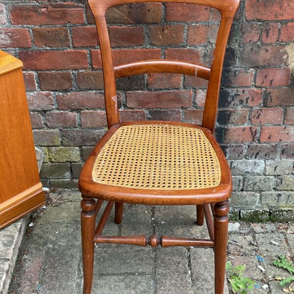 Victorian or edwardian style cane seated bentwood occasional bedroom chair