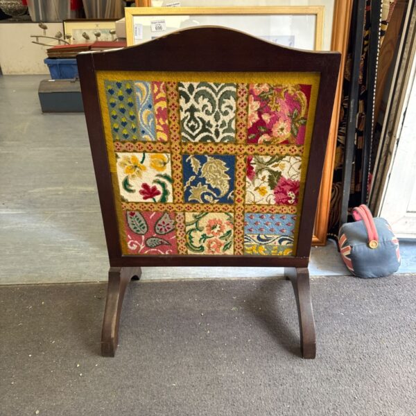Vintage tapestry weave fire screen