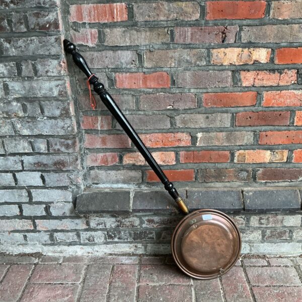 Vintage copper bed warming pan