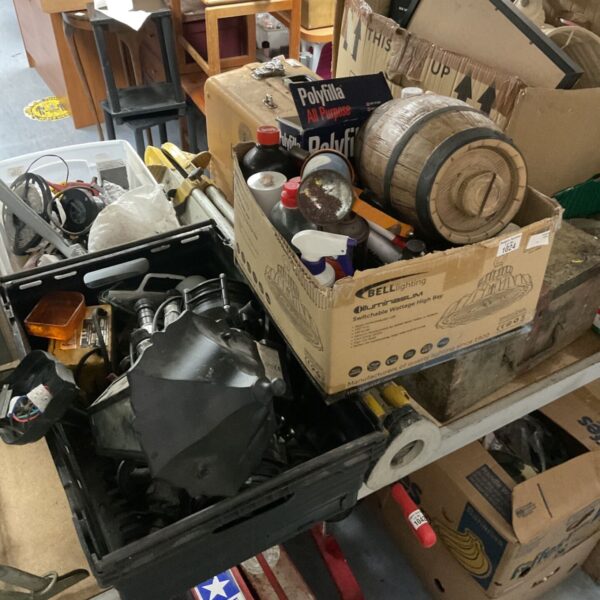 Job lot of vintage tools and workshop lights for sale.