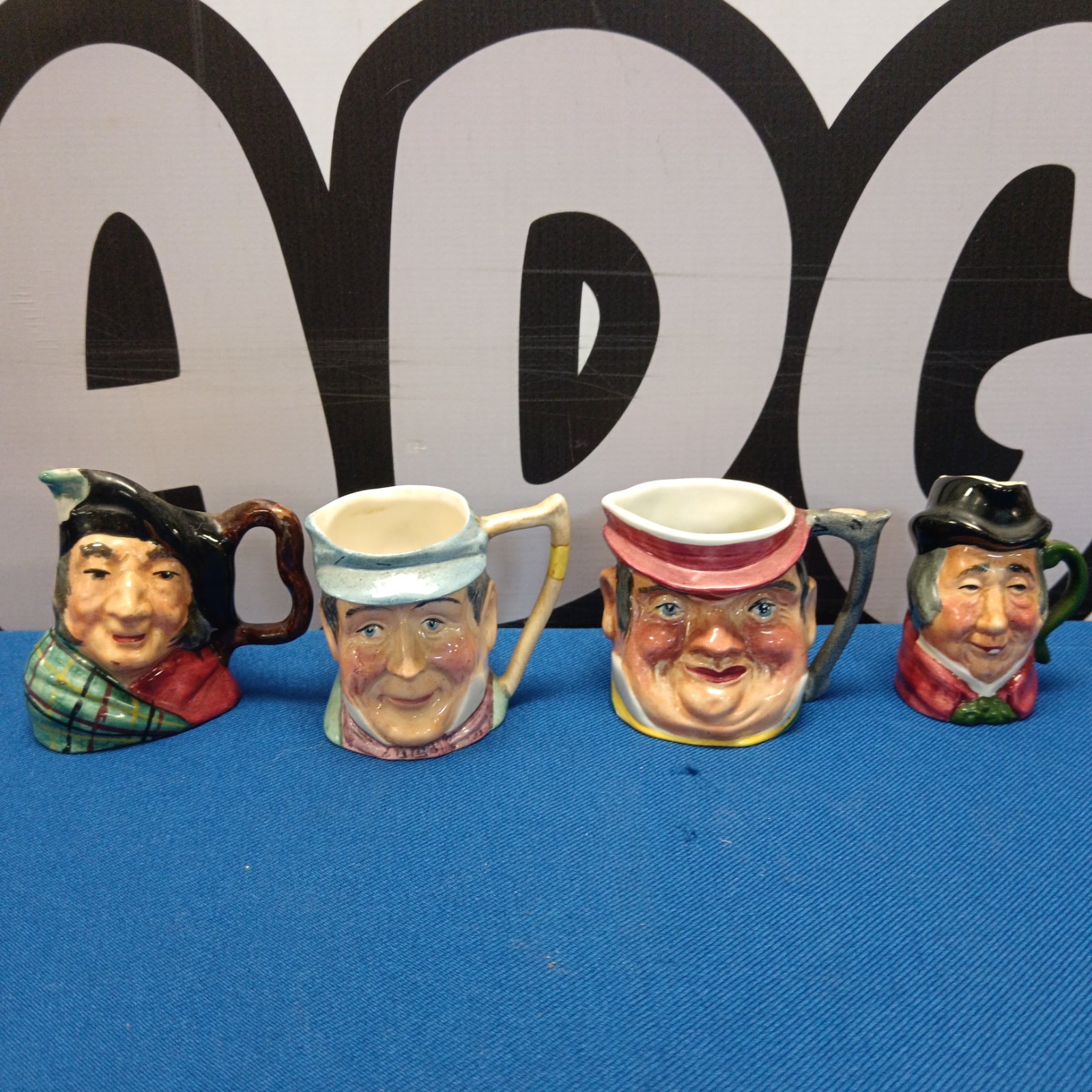 Set of four Kelboroware Pickwick character jugs in good vintage condition.
