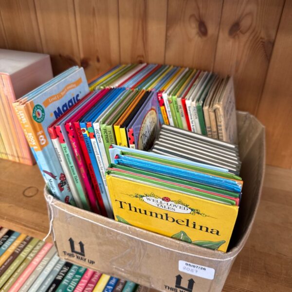 Vintage Ladybird books collection featuring colourful covers and classic stories.