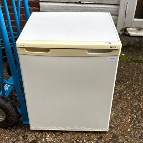 White Lec U2 50WS countertop freezer with a price tag.