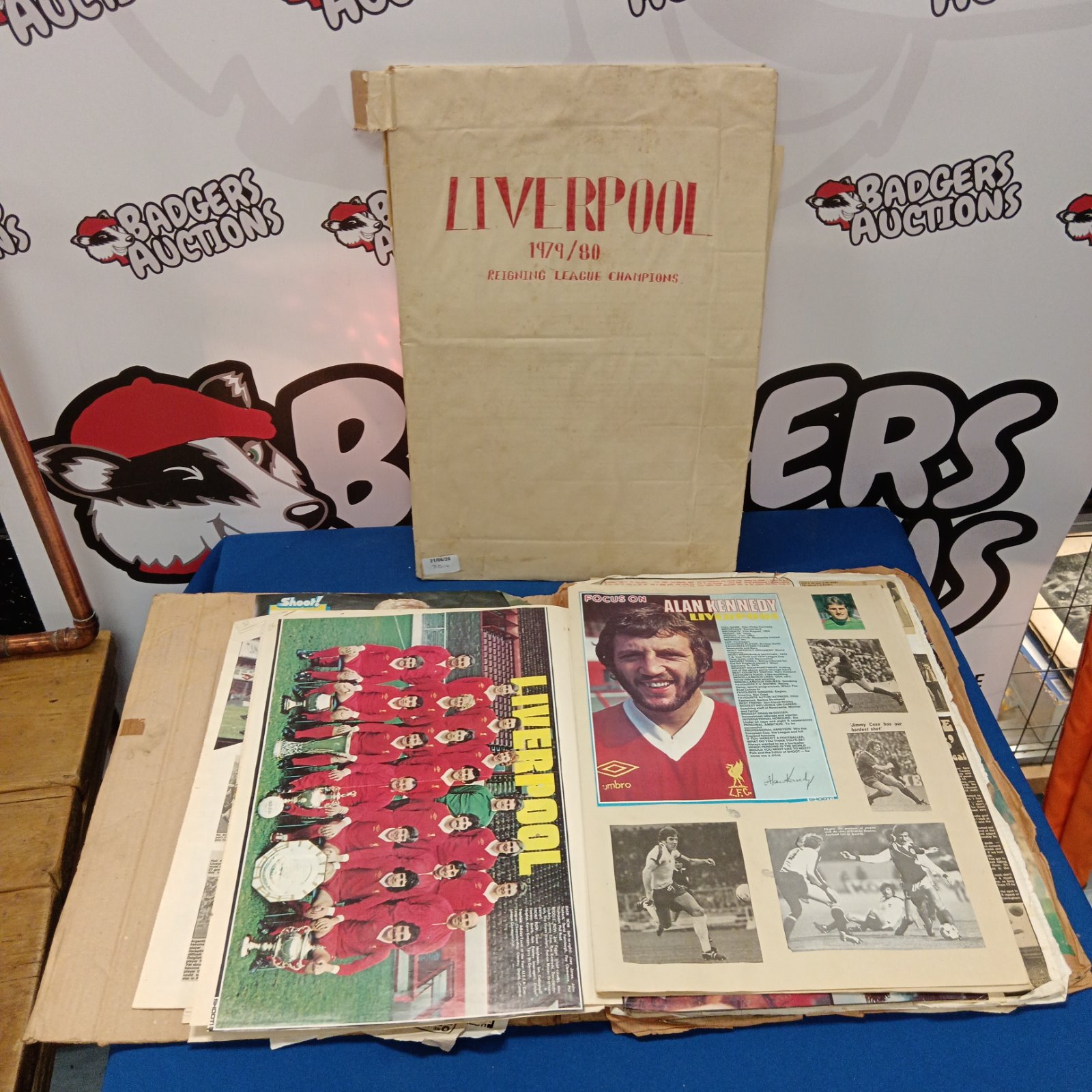 Vintage Liverpool FC scrapbooks from 1979/80, filled with football clippings.