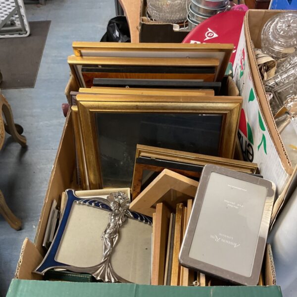 Box of various different picture frames