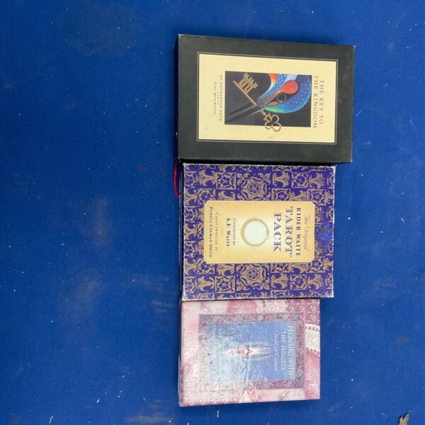 Box of tarot cards,box of oracle card and a box of transformation playing cards
