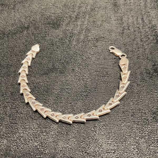 Vintage milov 925 sterling silver chevron bracelet 8.47g