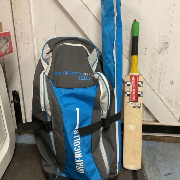 Gray-Nicolls cricket bag and bat