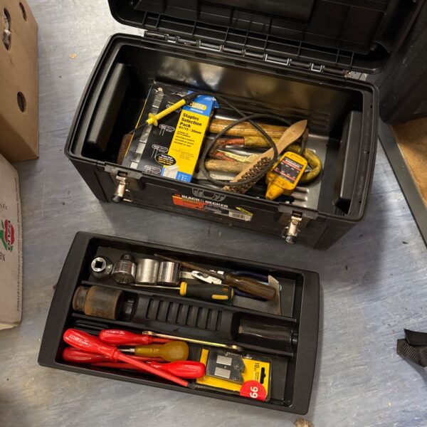black & decker plastic toolbox with contents
