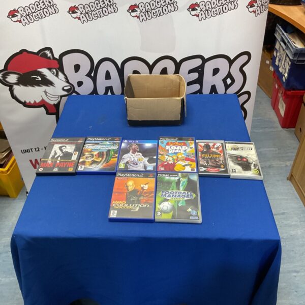 Box of ps games including ps2 and ps4 and psp games
