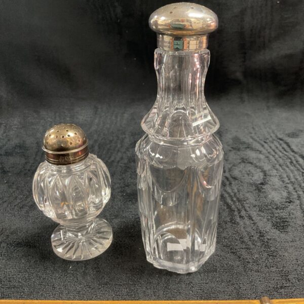 hallmarked silver victorian lidded pepperpot and sugar shaker