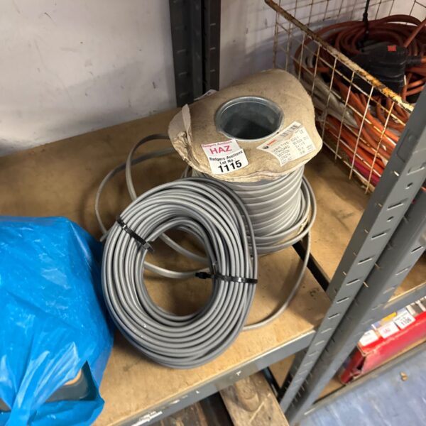 Two part used rolls of flat cable three & four core