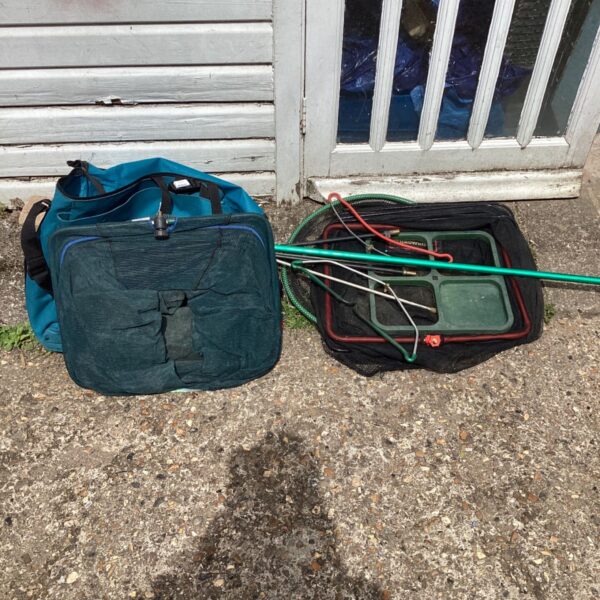 Fishing bag with rods & rests & browning fishing net