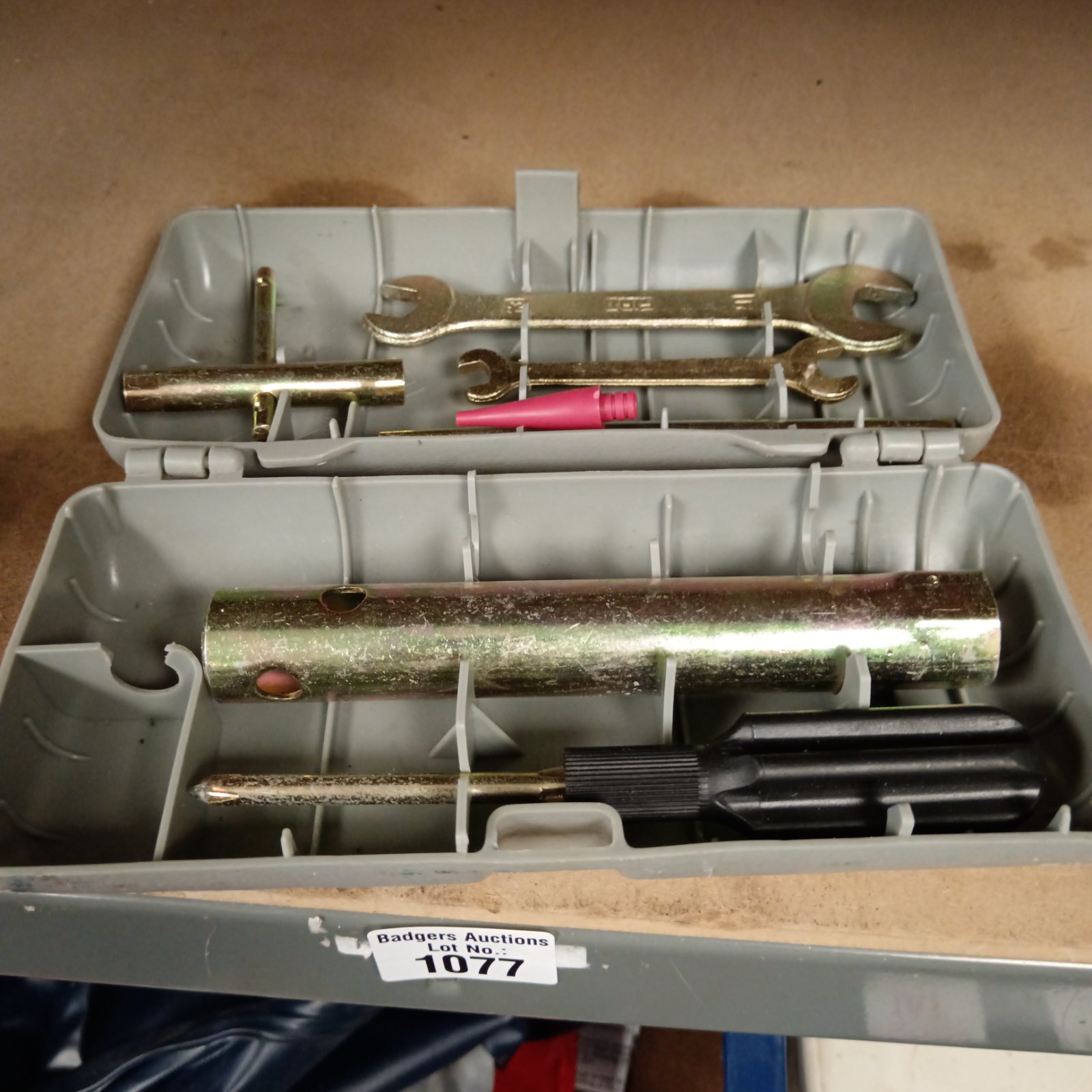 vintage fiat car toolkit in case