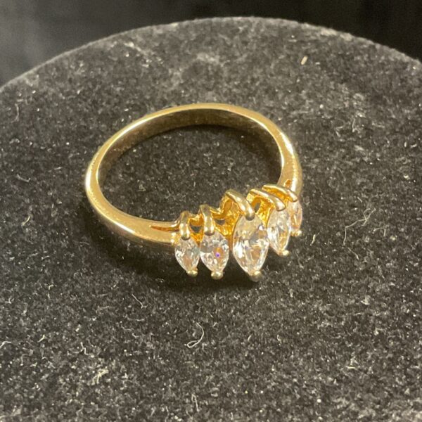 marquise or pear cut five stone ring large size W