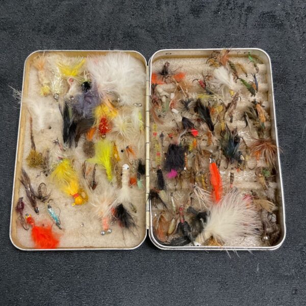 Perrine Fly Tin With large quantity of Flies