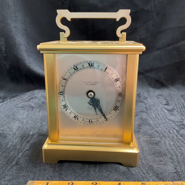 1970s Elliot solid brass carriage clock for hester clark aylesbury