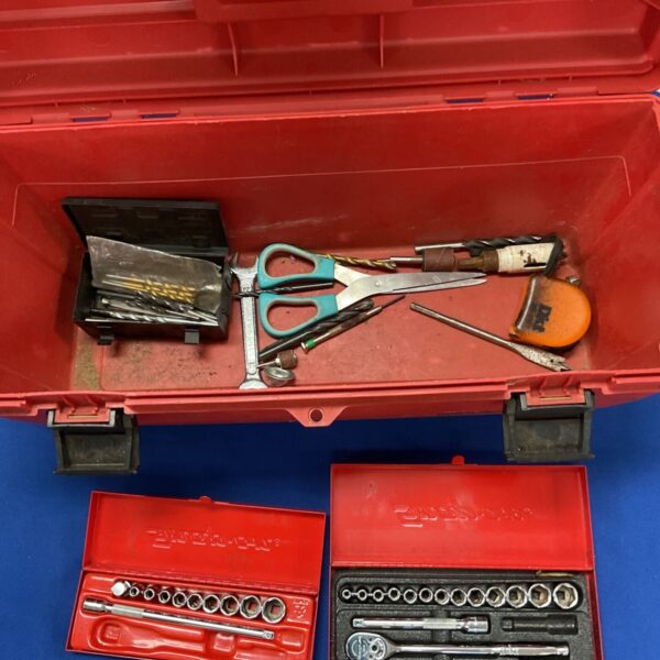 Toolbox with snap on 1/4 Drive socket sets and drill bits