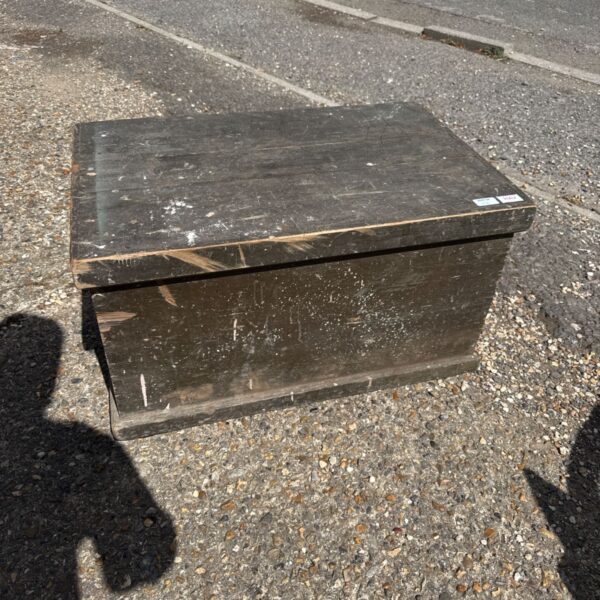 Large pine tool chest 28” length with 2 cans of finnegans waxoyl and other car products